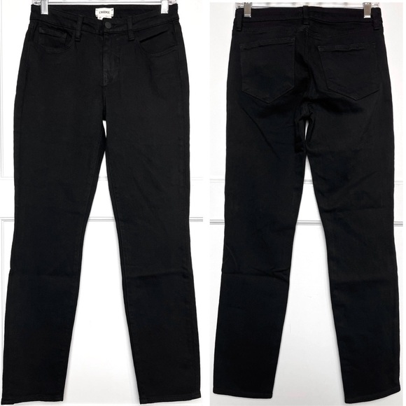 NWT L’AGENCE 90s High Rise Black Stretch Denim Straight Leg Relaxed Fit Jeans 25 - Picture 3 of 5